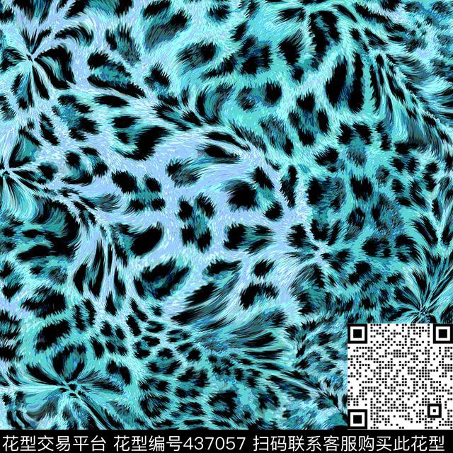 雕板流动豹纹数码印花花型下载（图片编号: 437057） - 瓦栏（Walan）