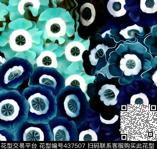 复古花卉秋冬数码印花花型下载（图片编号: 437507） - 瓦栏（Walan）