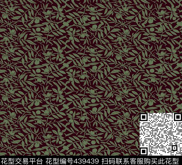 休闲植物动感传统印花花型下载（图片编号: 439439） - 瓦栏（Walan）