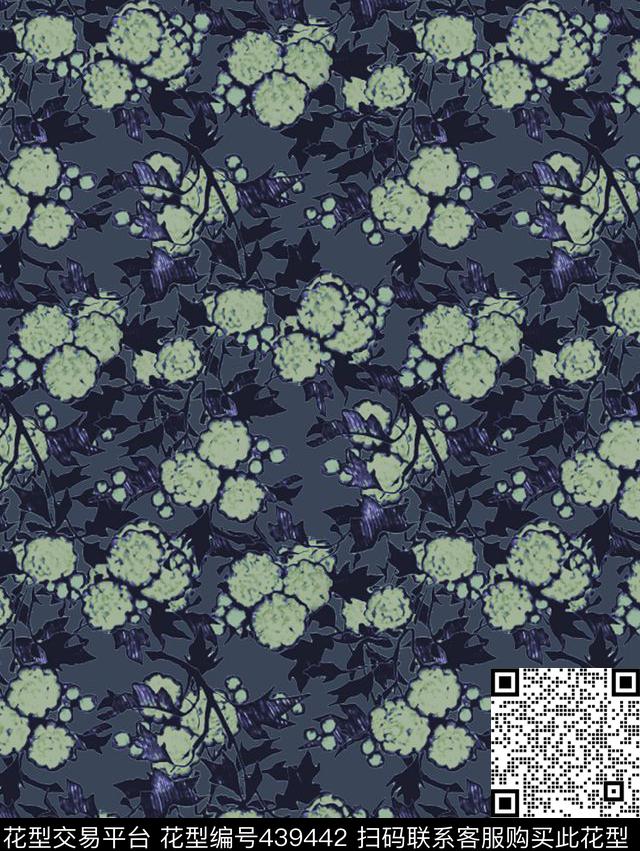 休闲花卉植物数码印花花型下载（图片编号: 439442） - 瓦栏（Walan）