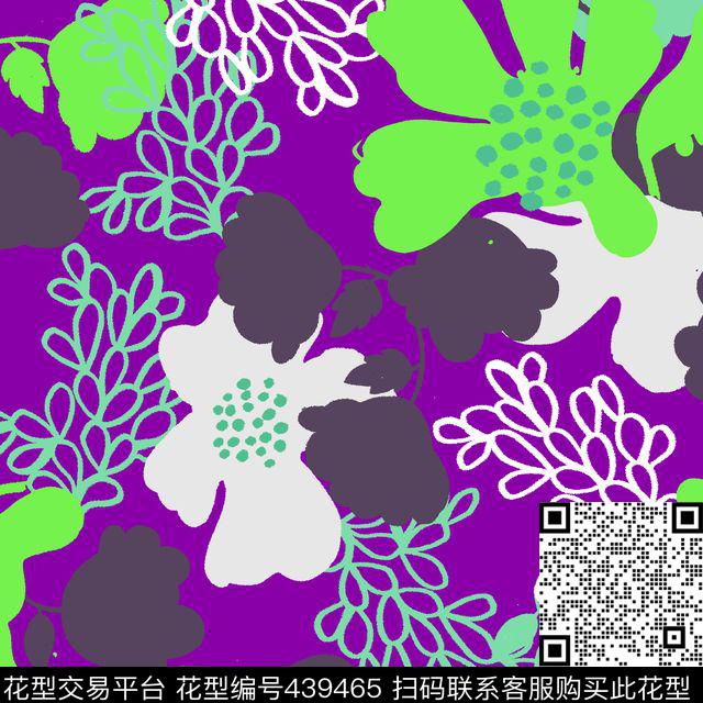 卡通花卉休闲传统印花花型下载（图片编号: 439465） - 瓦栏（Walan）