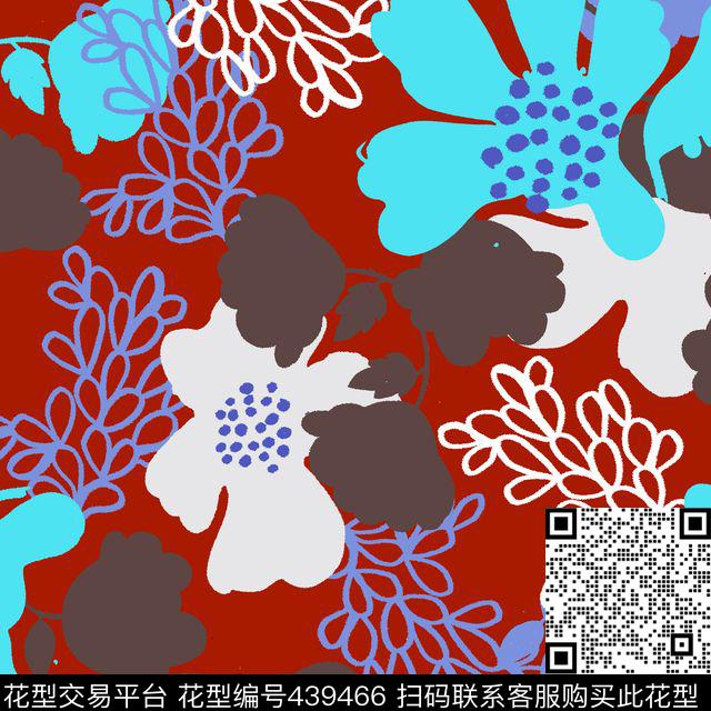 卡通花卉休闲传统印花花型下载（图片编号: 439466） - 瓦栏（Walan）