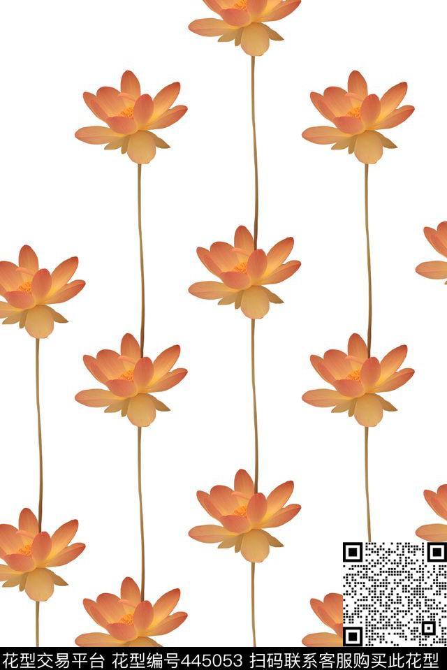 女装荷花夹克数码印花花型下载（图片编号: 445053） - 瓦栏（Walan）