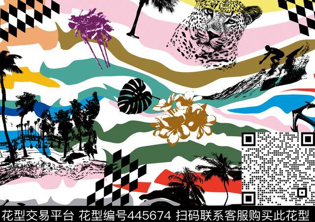 度假几何热裤传统印花花型下载（图片编号: 445674） - 瓦栏（Walan）
