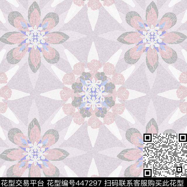 复古几何花卉小碎花传统印花花型下载（图片编号: 447297） - 瓦栏（Walan）