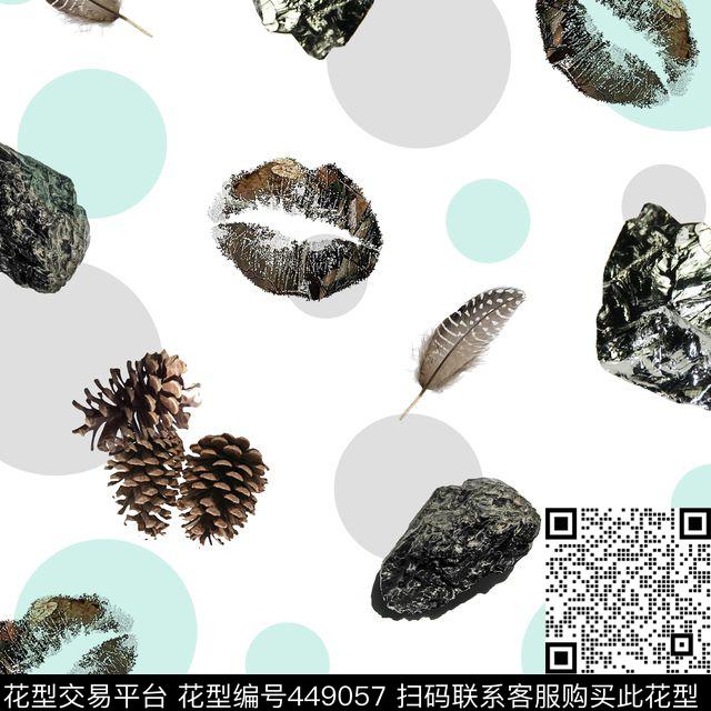 野外矿石嘴唇数码印花花型下载（图片编号: 449057） - 瓦栏（Walan）