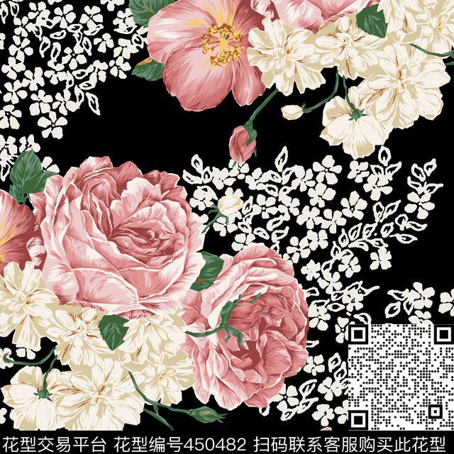 传统印花花卉小花花卉传统印花花型下载（图片编号: 450482） - 瓦栏（Walan）
