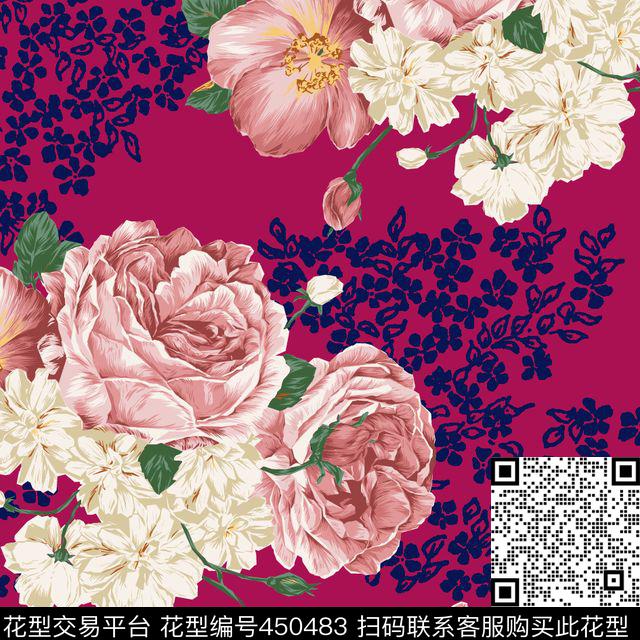传统印花花卉小花花卉传统印花花型下载（图片编号: 450483） - 瓦栏（Walan）