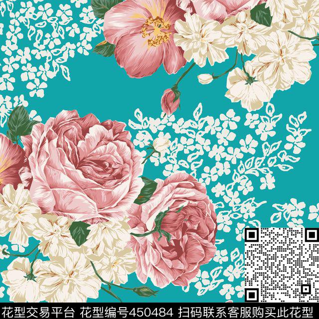 传统印花花卉小花花卉传统印花花型下载（图片编号: 450484） - 瓦栏（Walan）