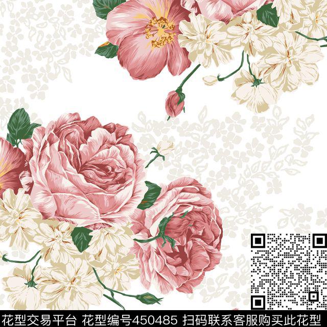 传统印花花卉小花花卉传统印花花型下载（图片编号: 450485） - 瓦栏（Walan）