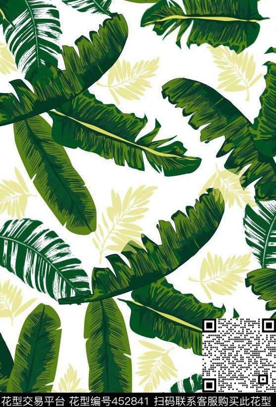传统印花叶子树叶花卉传统印花花型下载（图片编号: 452841） - 瓦栏（Walan）
