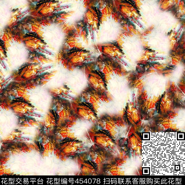 复古墨迹斑驳数码印花花型下载（图片编号: 454078） - 瓦栏（Walan）