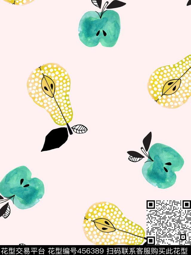 传统印花水果水彩卡通传统印花花型下载（图片编号: 456389） - 瓦栏（Walan）