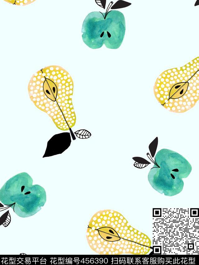 传统印花水果水彩卡通传统印花花型下载（图片编号: 456390） - 瓦栏（Walan）