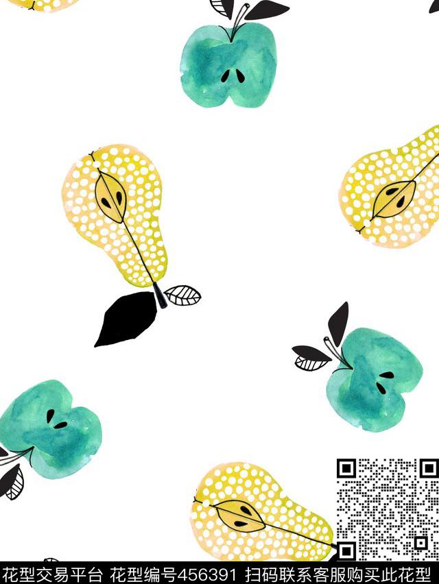 传统印花水果水彩卡通传统印花花型下载（图片编号: 456391） - 瓦栏（Walan）