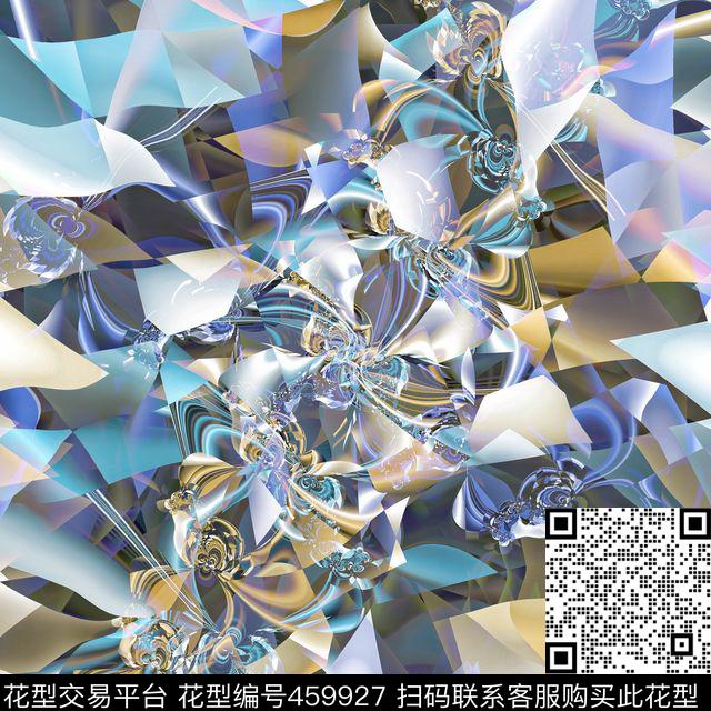 科技几何时空数码印花花型下载（图片编号: 459927） - 瓦栏（Walan）