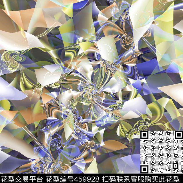 科技几何时空数码印花花型下载（图片编号: 459928） - 瓦栏（Walan）