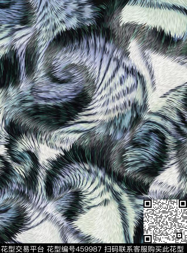 复古螺旋动物纹数码印花花型下载（图片编号: 459987） - 瓦栏（Walan）