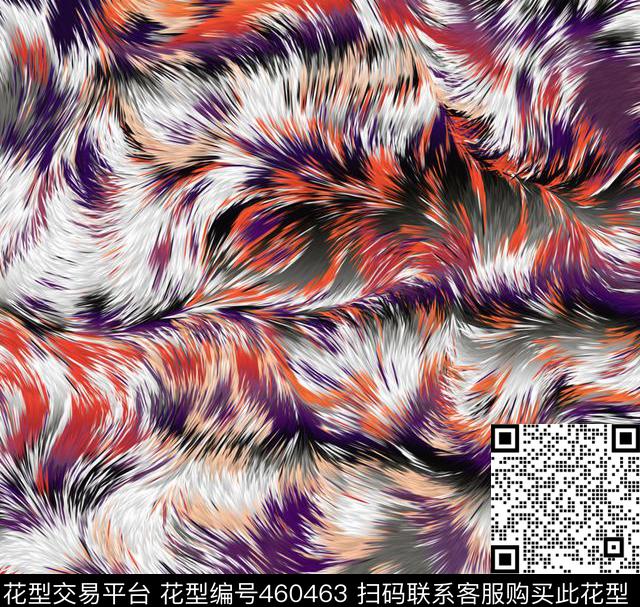 豹纹动物女装数码印花花型下载（图片编号: 460463） - 瓦栏（Walan）