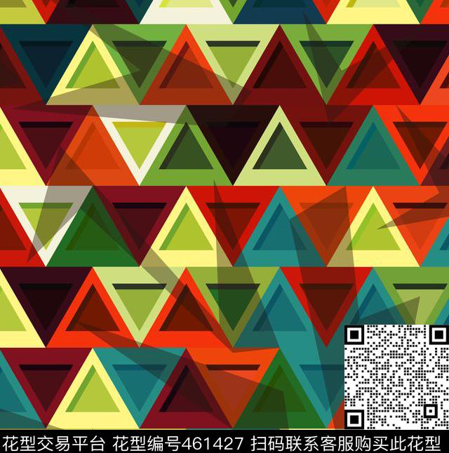 简约时尚3D立体几何秋冬女数码印花花型下载（图片编号: 461427） - 瓦栏（Walan）