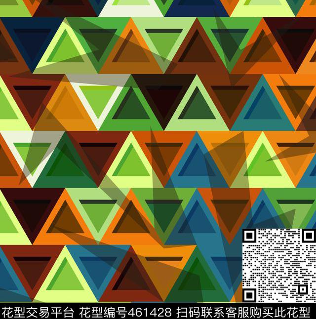 简约时尚3D立体几何秋冬女数码印花花型下载（图片编号: 461428） - 瓦栏（Walan）