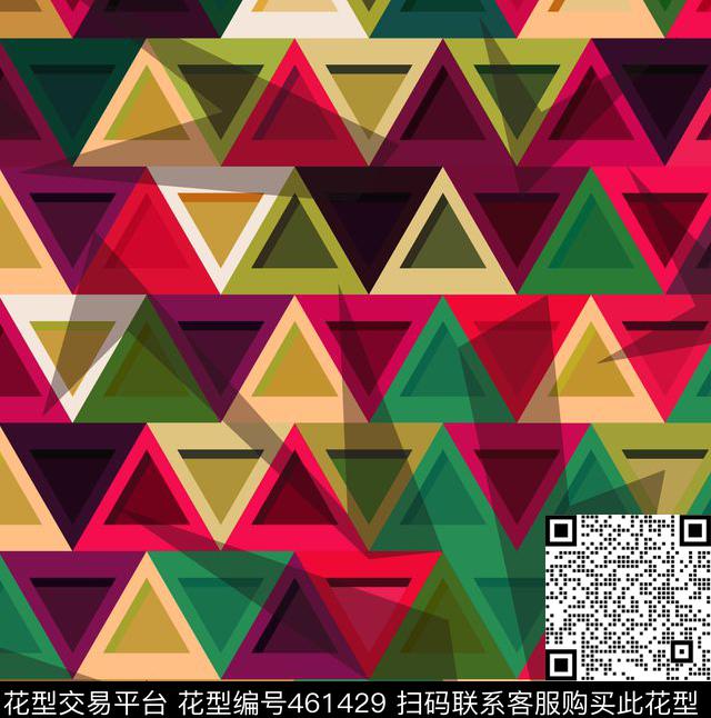 简约时尚3D立体几何秋冬女数码印花花型下载（图片编号: 461429） - 瓦栏（Walan）