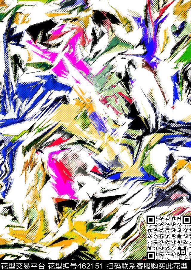自由手绘油画数码印花花型下载（图片编号: 462151） - 瓦栏（Walan）