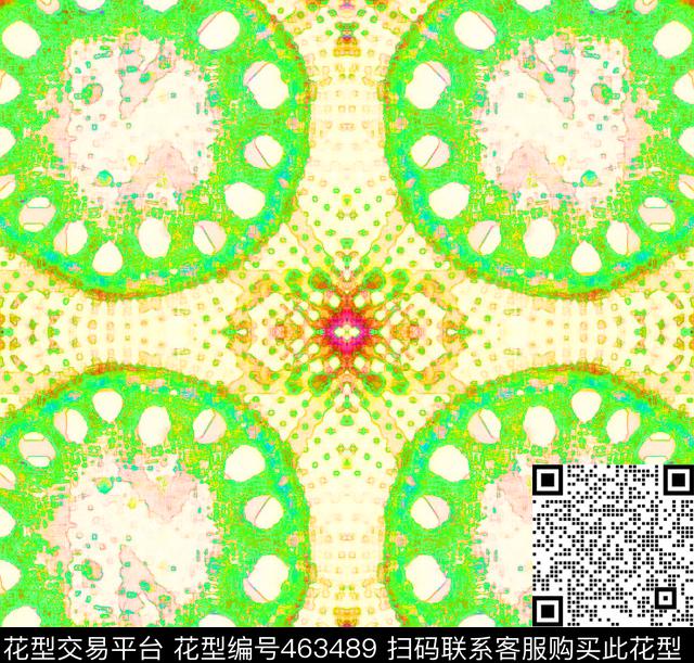 韩版清新几何大圆圈数码印花花型下载（图片编号: 463489） - 瓦栏（Walan）