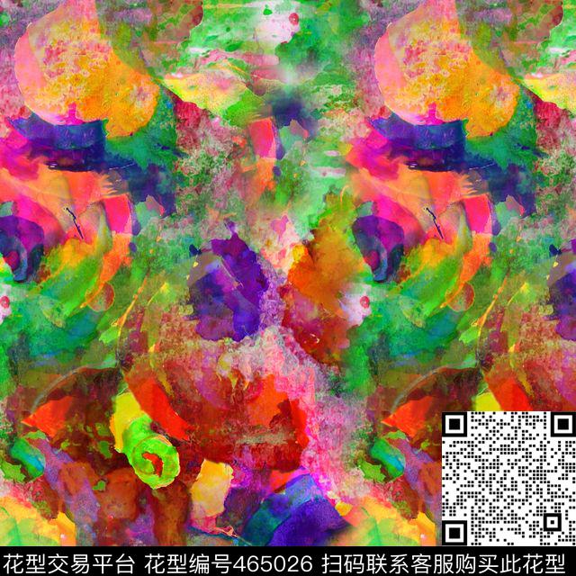 抽象色彩背景图案 - 465026 - 抽象背景 沙发布图案 炫彩背景 - 数码印花花型 － 床品花型设计 － 瓦栏