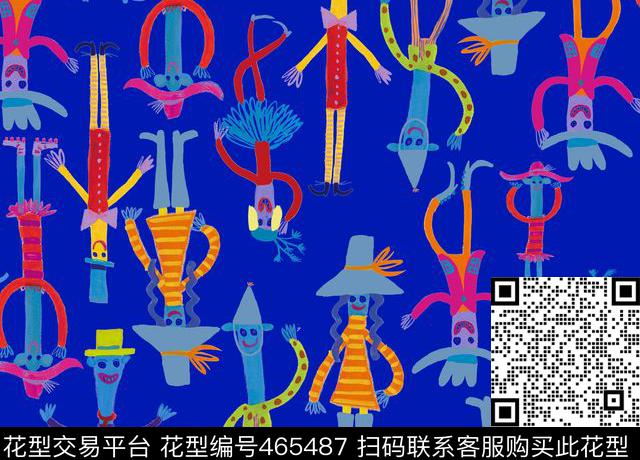 可爱小丑数码·可爱婴童趣味数码印花花型下载（图片编号: 465487） - 瓦栏（Walan）