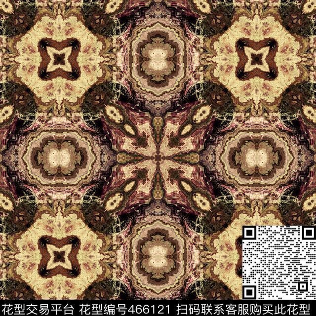 几何抽象图案 - 466121 - 抽象图案 几何图案 家纺图案 - 传统印花花型 － 床品花型设计 － 瓦栏