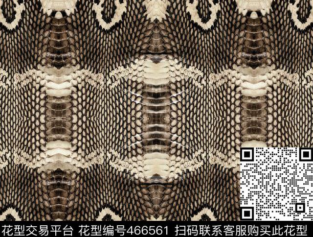 蛇皮纹 - 466561 - 动物皮毛 蛇纹 箱包印花 - 数码印花花型 － 箱包花型设计 － 瓦栏
