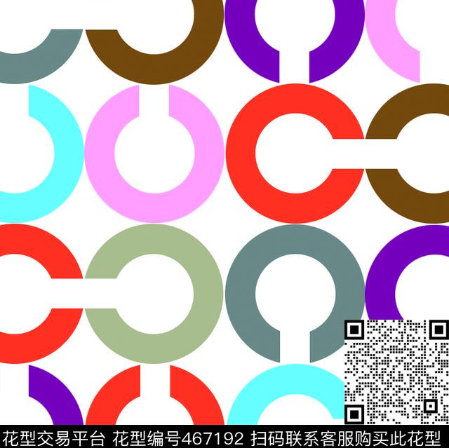 韩版清新简单字母匹布数码印花花型下载（图片编号: 467192） - 瓦栏（Walan）
