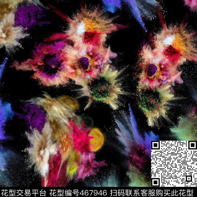 抽象色彩喷溅彩色放射粒子数码印花花型下载（图片编号: 467946） - 瓦栏（Walan）