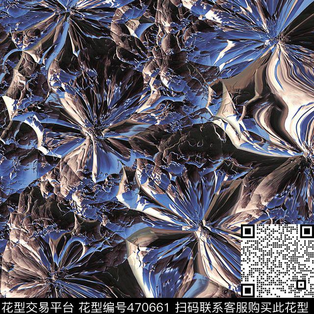 抽象男装冰雪数码印花花型下载（图片编号: 470661） - 瓦栏（Walan）