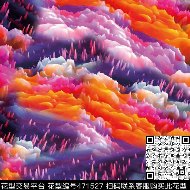 时尚钟乳石五彩数码印花花型下载（图片编号: 471527） - 瓦栏（Walan）