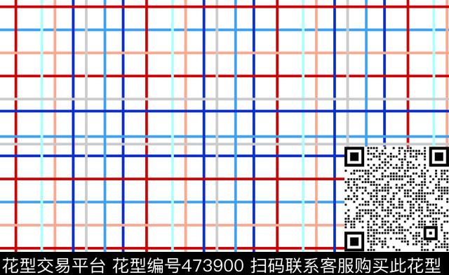 欧美格子彩色传统印花花型下载（图片编号: 473900） - 瓦栏（Walan）