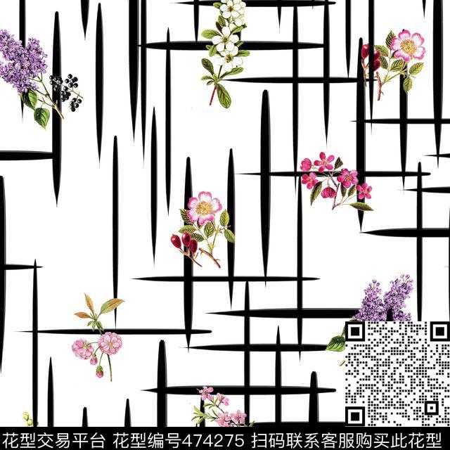 清新淡雅小碎花数码印花花型下载（图片编号: 474275） - 瓦栏（Walan）