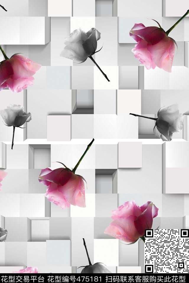 休闲时尚花卉女装数码印花花型下载（图片编号: 475181） - 瓦栏（Walan）