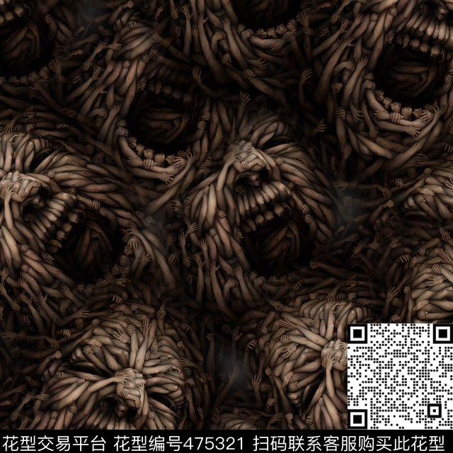 时尚肢体人脸数码印花花型下载（图片编号: 475321） - 瓦栏（Walan）