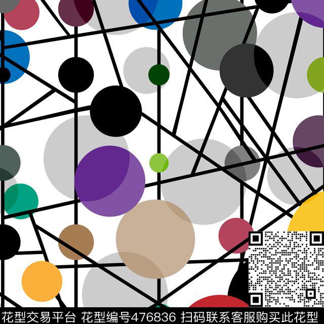 几何时尚圆点传统印花花型下载（图片编号: 476836） - 瓦栏（Walan）