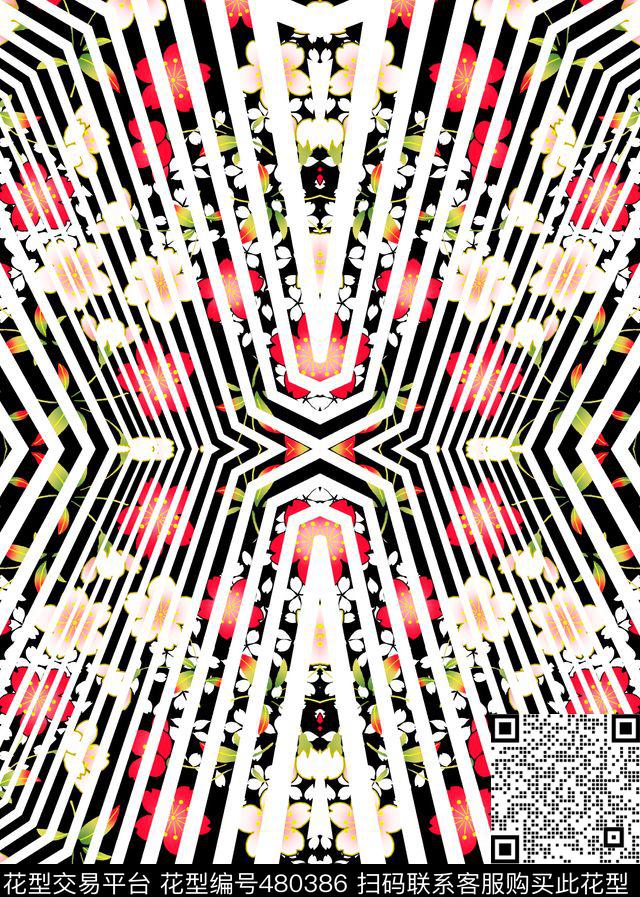 几何条纹暗地数码印花花型下载（图片编号: 480386） - 瓦栏（Walan）