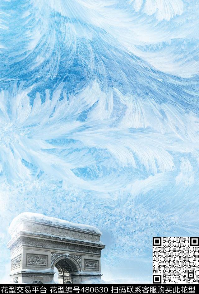 冰霜霜冻雪地数码印花花型下载（图片编号: 480630） - 瓦栏（Walan）