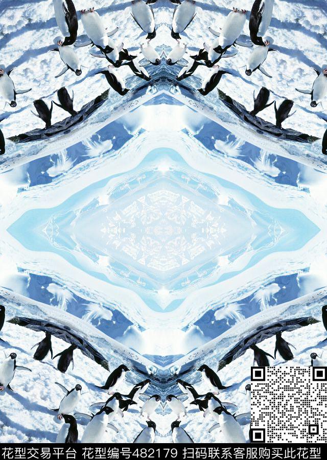 梦幻时空南极数码印花花型下载（图片编号: 482179） - 瓦栏（Walan）
