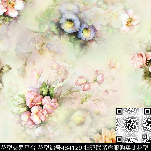 家纺清新沙发布数码印花花型下载（图片编号: 484129） - 瓦栏（Walan）