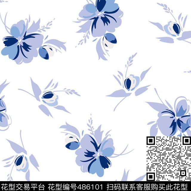 传统印花花卉叶子花卉传统印花花型下载（图片编号: 486101） - 瓦栏（Walan）