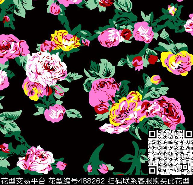 几何线条格子数码印花花型下载（图片编号: 488262） - 瓦栏（Walan）