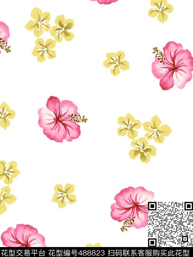 传统印花花卉小花花卉传统印花花型下载（图片编号: 488823） - 瓦栏（Walan）