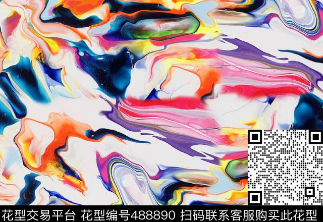 抽象几何明艳线条2016春夏数码印花花型下载（图片编号: 488890） - 瓦栏（Walan）