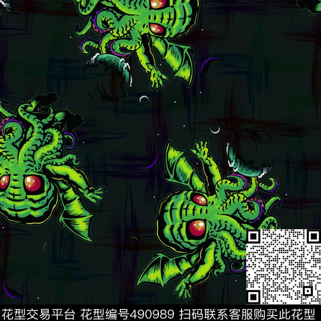 动物花朵几何数码印花花型下载（图片编号: 490989） - 瓦栏（Walan）